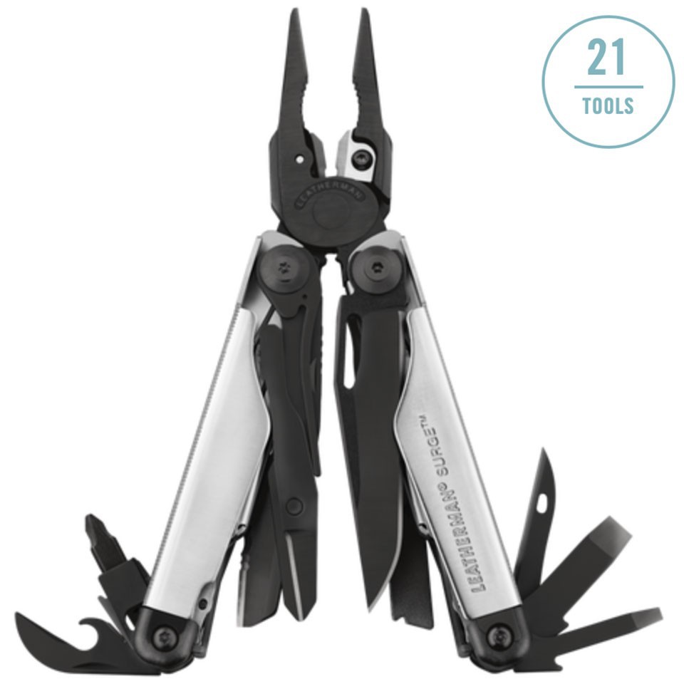 Dụng cụ cầm tay đa năng Leatherman Surge Black &amp; Silver Limited Edition (20 tools) [Bảo hành chính hãng 25 năm]