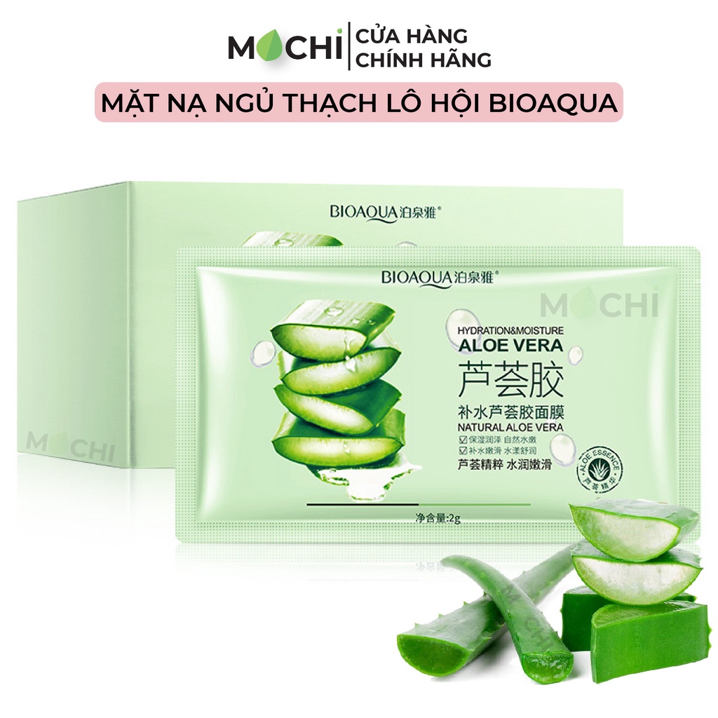 Mặt Nạ Ngủ Thạch Lô Hội l Nha Đam Dưỡng Trắng Da Cấp Ẩm Se Khít Ngừa Mụn Mask Gel Aloe Vera Bioaqua Nội Địa MOCHI SHOP