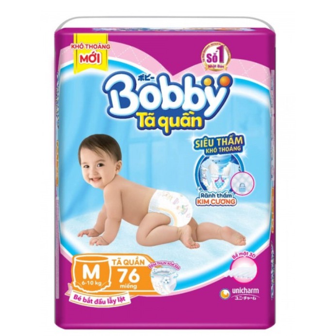 Tã Quần Bobby các size M76 ( SALE Mẫu Củ )