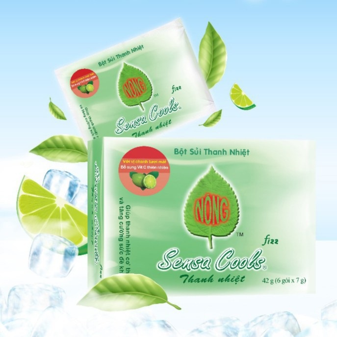 Bột sủi thanh nhiệt Sensa Cools - Bổ sung Vitamin C, giúp thanh nhiệt và tăng đề kháng (Hộp 6 gói)
