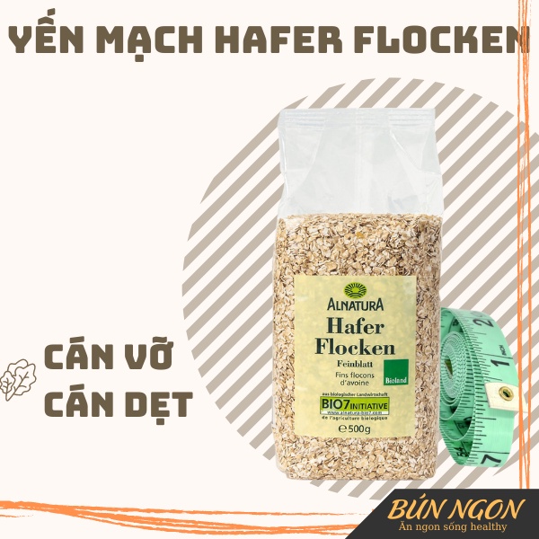 Yến Mạch Giảm Cân Cán Vỡ, Cán Dẹt Nguyên Chất Hafer Flocken Đức 500g