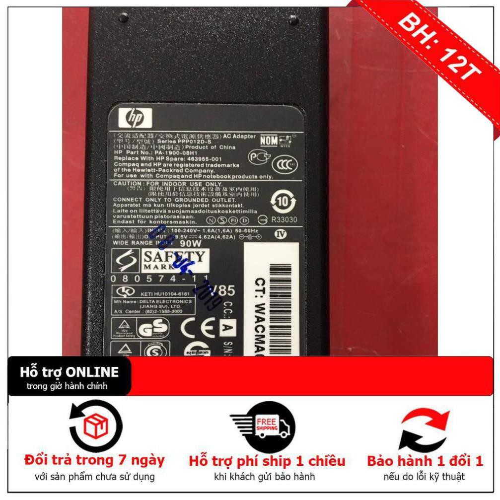 [BH12TH] sạc laptop hp chân kim nhỏ 19.5v-4.6A-90W ZIN