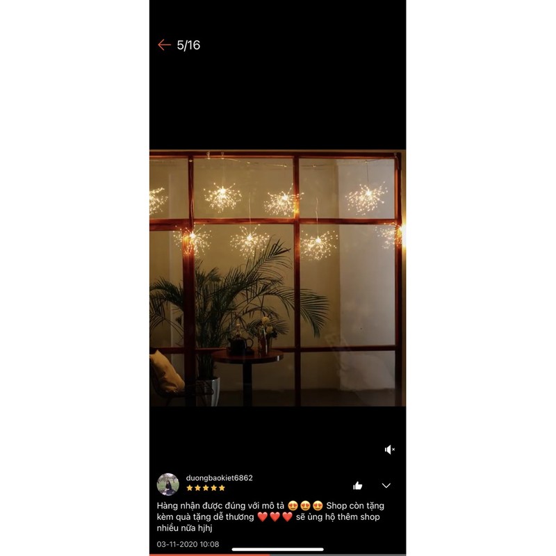 Bộ 5 Dây Đèn Led 600 Bóng Hình Pháo Hoa, Trang Trí Sân Vườn, Giáng Sinh Độc Đáo