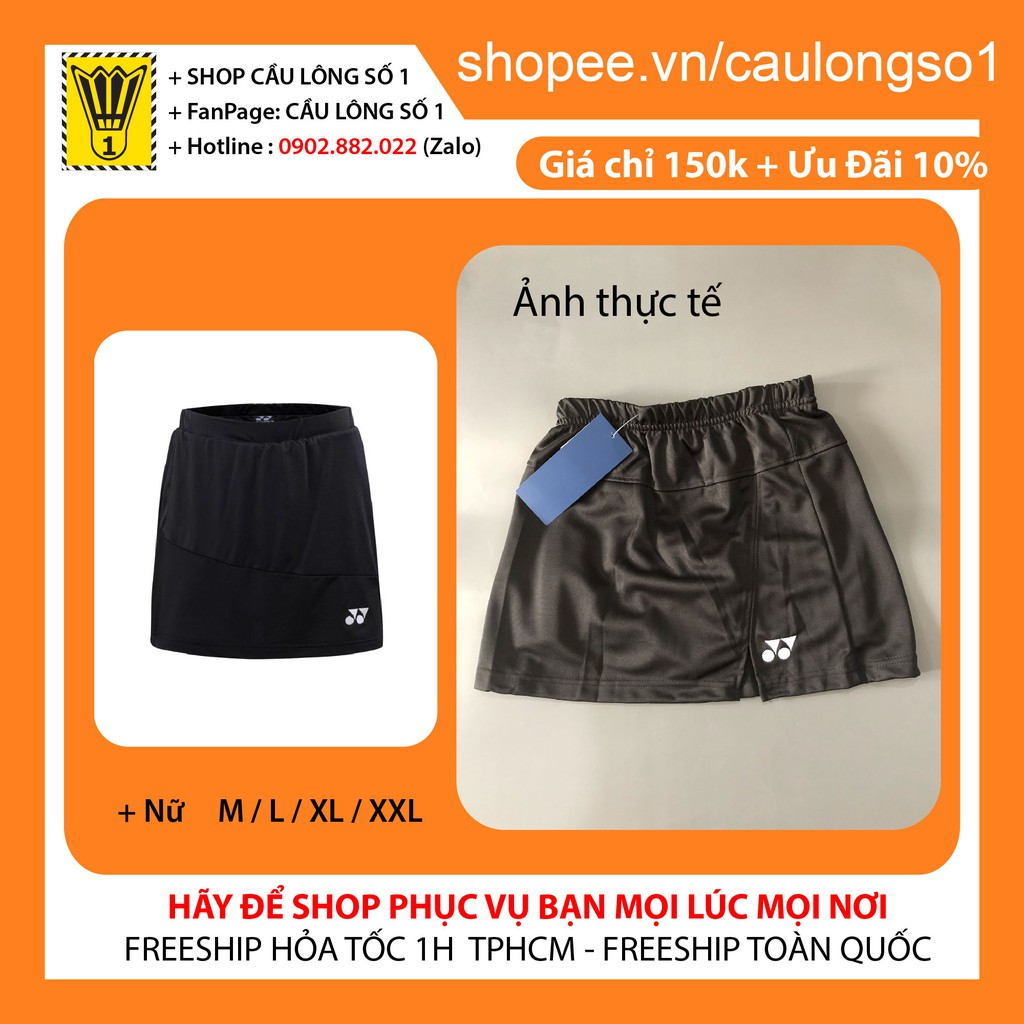 Váy Cầu Lông Nữ Yonex 062 thun lạnh/mè đẹp, mẫu đẹp 2021, hút mồ hôi tốt