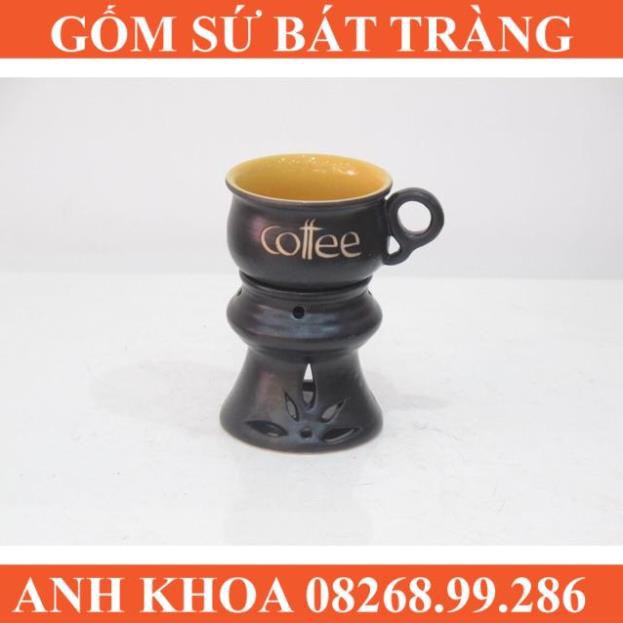 Cốc cà phê có chân giữ nhiệt - Gốm sứ Bát Tràng Anh Khoa