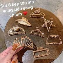 Sét 8 chiếc kẹp tóc càng cua xi vàng,kẹp tóc Hàn Quốc (có sỉ)