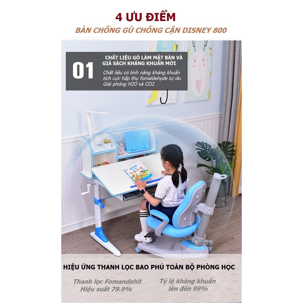 Bàn Học Thông Minh Chống Gù Chống Cận DISNEY 800 giá sách lớn_Bàn ghế học sinh _MOMOMART | BigBuy360 - bigbuy360.vn