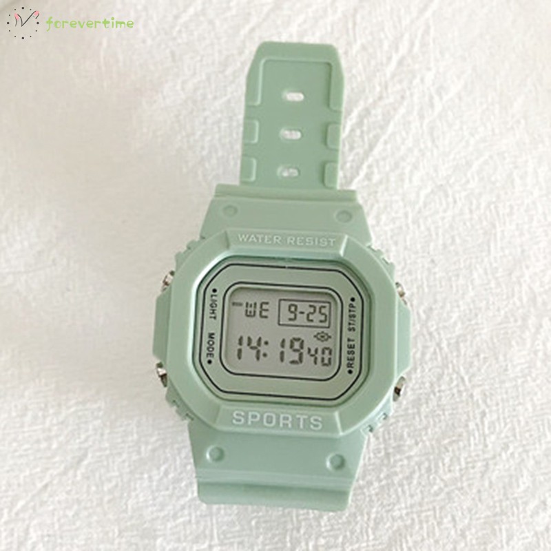 ☞ Phụ kiện trang sức☜ Women Green Digital Watch Girls Student Portable Wrist Watch with Soft Band