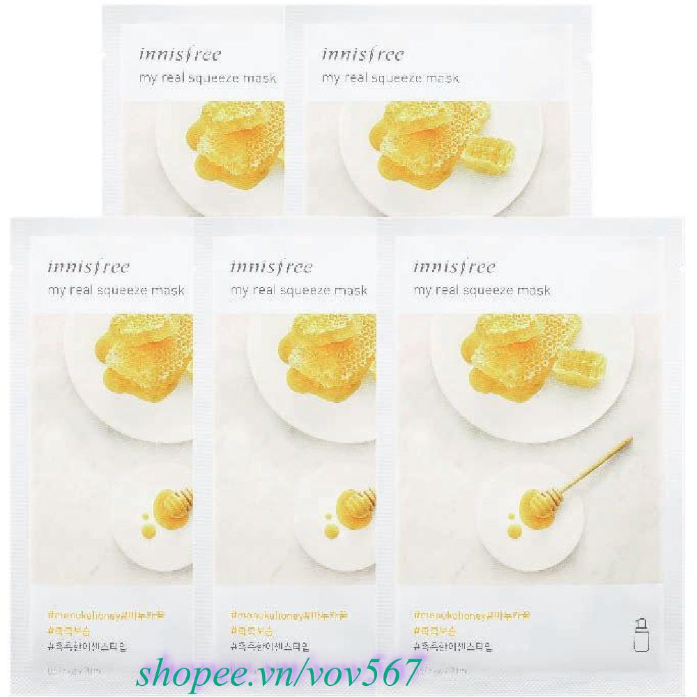 Mặt Nạ Mật Ong Innisfree My Real Squeeze Mask EX Manuka Honey, vov567 Hàng Chính Hãng Giá Sỉ.