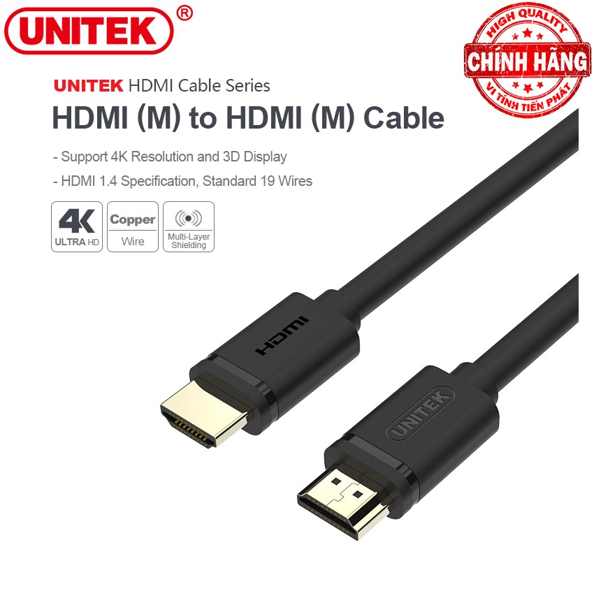 Cáp HDMI 4K Ultra HD và 3D Unitek Y-C142M dài 10m