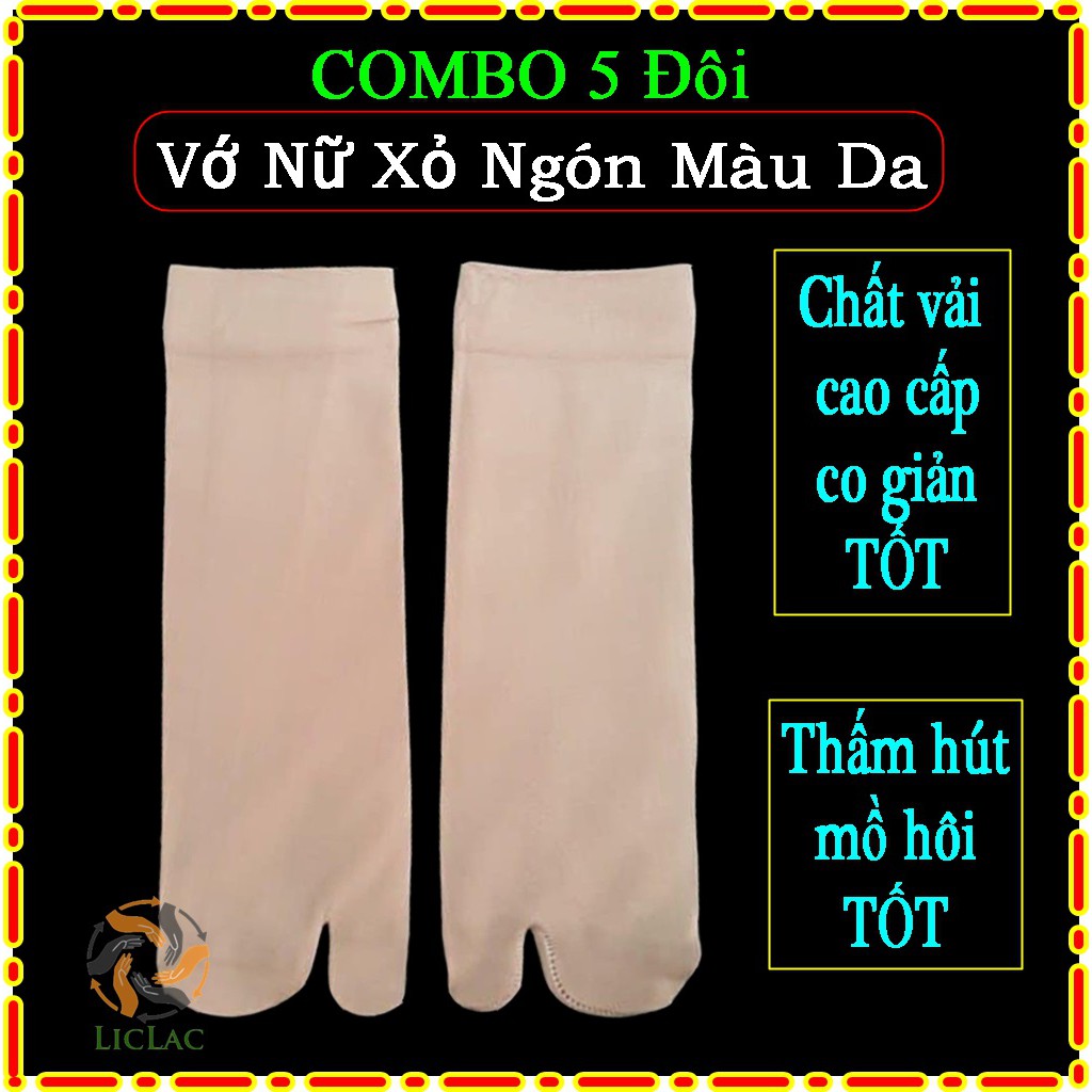 COMBO 5 đôi Vớ Da Xỏ Ngón loại Tốt - Vớ Nữ Màu Da Chân sáng chất vải thun tốt cho các bạn nữ