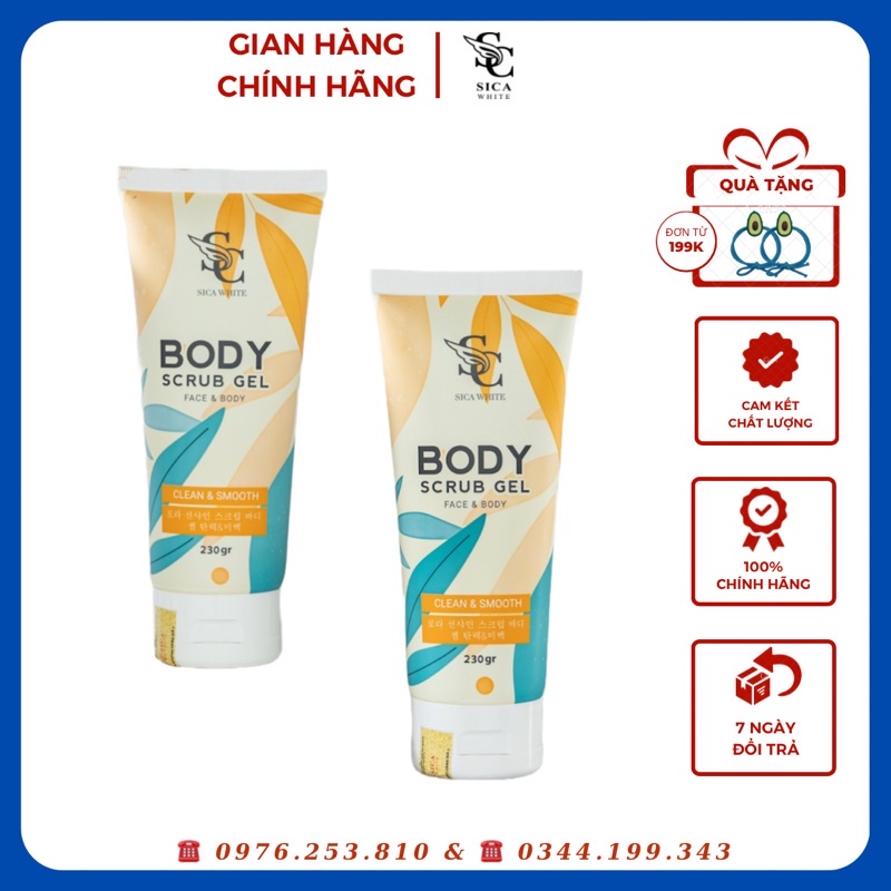 BODY SCRUB GEL SICA, TẨY TẾ BÀO CHẾT SICA, TẨY DA CHẾT FACE BODY