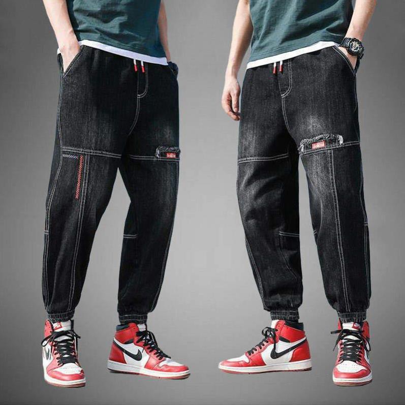 Quần Jeans Jogger Nam Cạp Chun Bó Ống Phong Cách HIPHOP STREETWEAR Ulzzang đi chơi tập gym  ྆