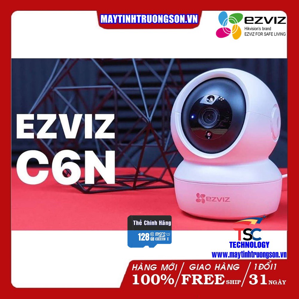 Camera EZVIZ CS-C6N IP Wifi 2.0M HD 1080P Hàng Chính Hãng | Kèm Thẻ Nhớ Lưu Trữ Lên Đên 128Gb