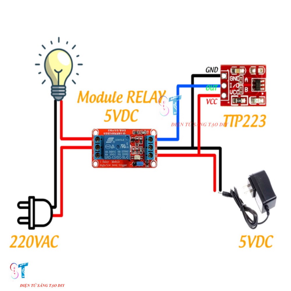 Module Cảm Biến 1 Chạm TTP223 Mini Đỏ