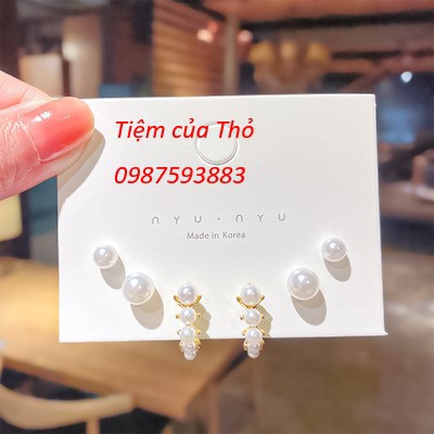 Set 3 bông tai hợp kim Hàn Quốc (PK26)