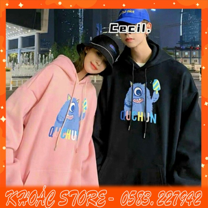 ÁO HOODIE - ÁO KHOÁC NỈ NGOẠI QUCHUN (HD2210 - 2 Màu) (Khoác Store)