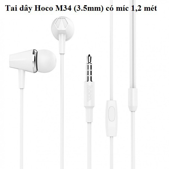 [Xả Kho - Miễn Phí Vận Chuyển] TAI NGHE 3.5mm CÓ MIC HOCO M34 | CÁCH ÂM SIÊU ĐỈNH , BASS CHẤT | 100% CHÍNH HÃNG | 17002