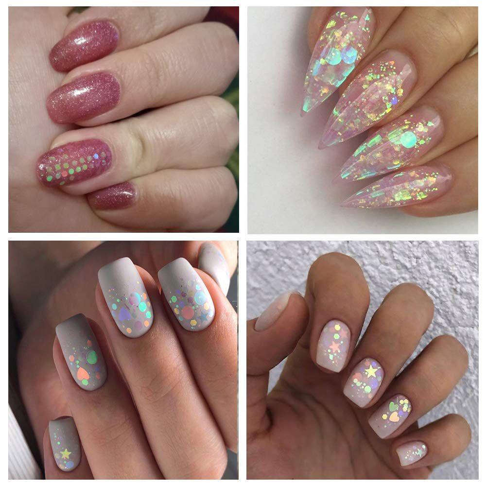Hộp Sequin Lục Giác Hình Lục Giác Lấp Lánh Dùng Trang Trí Móng Nghệ Thuật