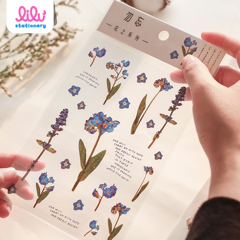 Sticker vintage dán sổ dán mũ bảo hiểm điện thoại đồ dùng cá nhân HD260-K54 mẫu hoa nhí dễ thương