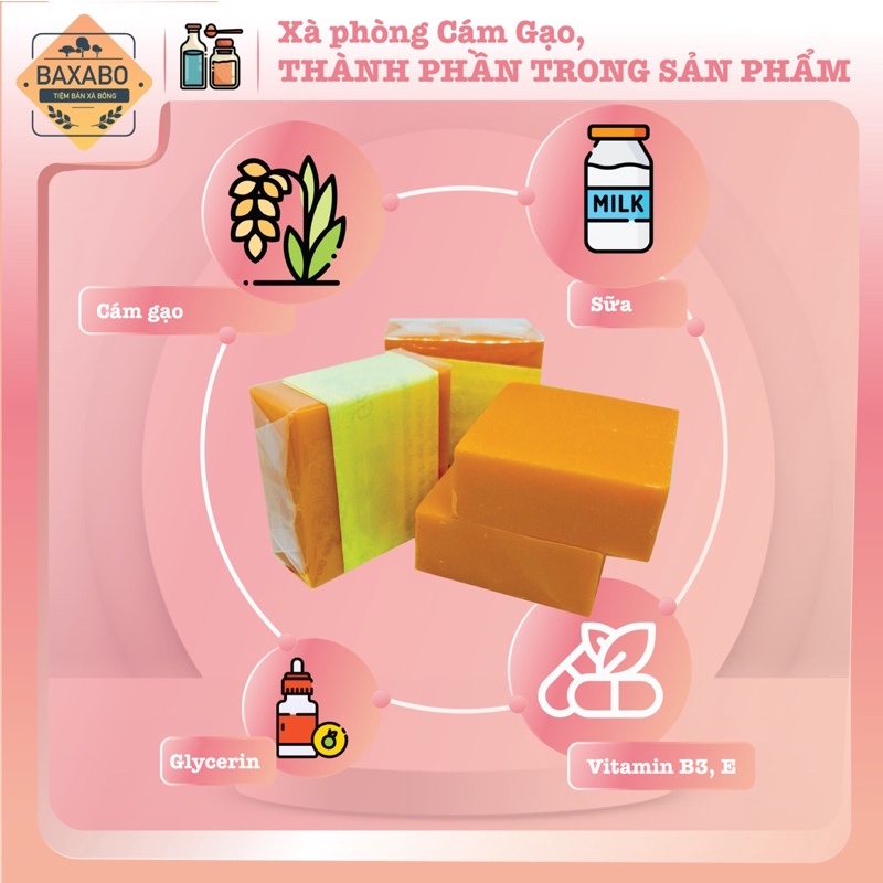 XÀ PHÒNG CÁM GẠO THÁI LAN JAM RICE MILK SOAP - XÀ PHÒNG TRẮNG DA DƯỠNG ẪM - XÀ BÔNG CỤC NỘI ĐỊA THÁI LAN - 65GR - BAXABO | BigBuy360 - bigbuy360.vn