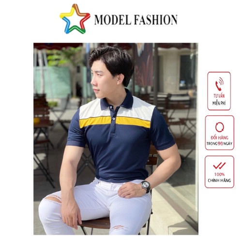 Áo Polo nam cổ bẻ mẫu sọc đơn giản vải xuất xịn, chuẩn form, sang trọng, thanh lịch Model Fashion