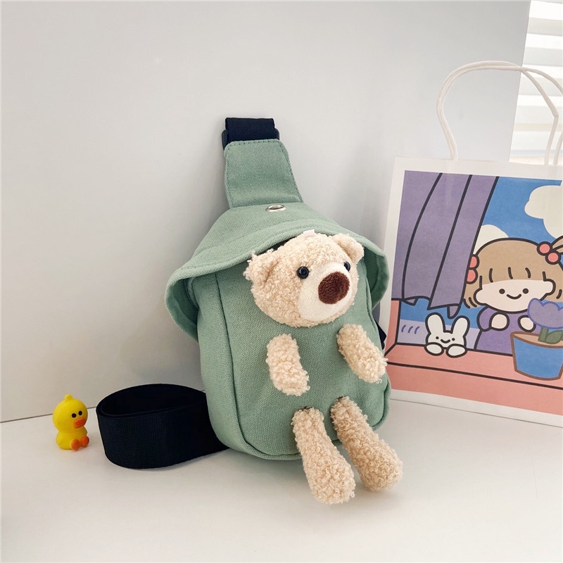 Túi Đeo Chéo Mini Hình Gấu Dễ Thương Cho Bé