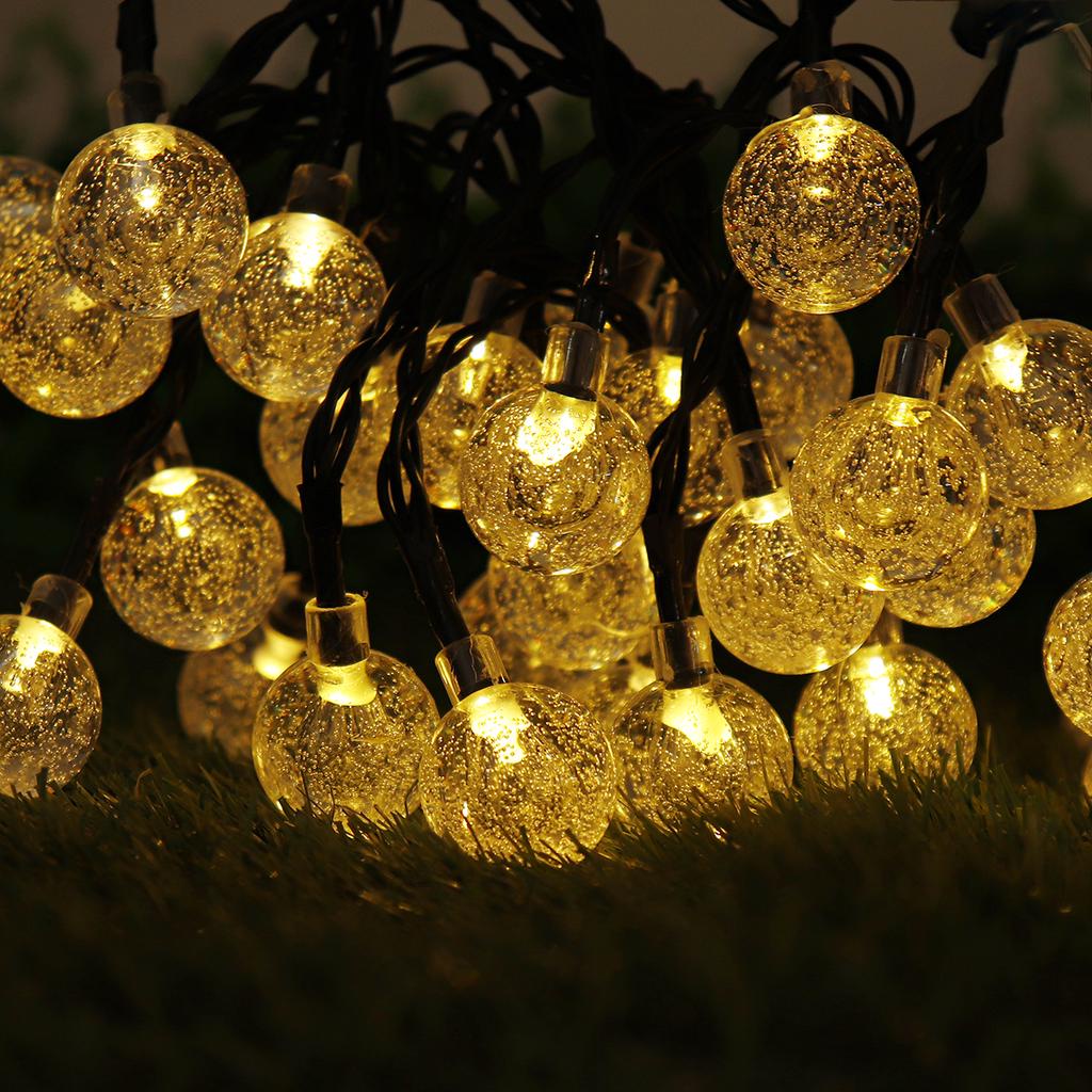 Đèn Nháy Bi Bọt cherry ball vàng ấm 10 mét Bi Bọt trang trí Tết decor nhà cửa chuẩn đẹp y hình - có giắc nối tiếp