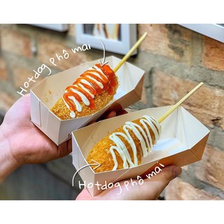 Hotdog phomai Hàn Quốc 5c - đẫm đầy phô mai kéo dài cực ngon