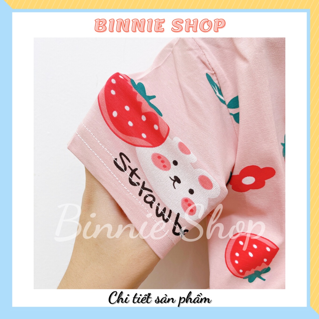 Đồ bộ bé gái BINNIE SHOP Quần áo trẻ em chất thun cotton quảng châu xuất hàn cho bé gái từ 16-24kg  BGT2