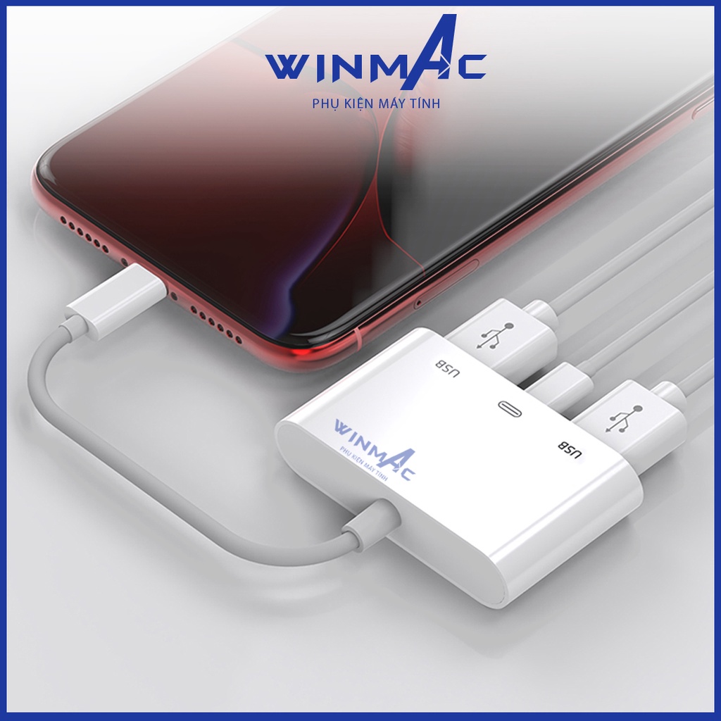 Bộ Chuyển Đổi Lightning sang USB - Otg lightning chia cổng USB cho iphone ipad tích hợp cổng sạc - Winmac | BigBuy360 - bigbuy360.vn