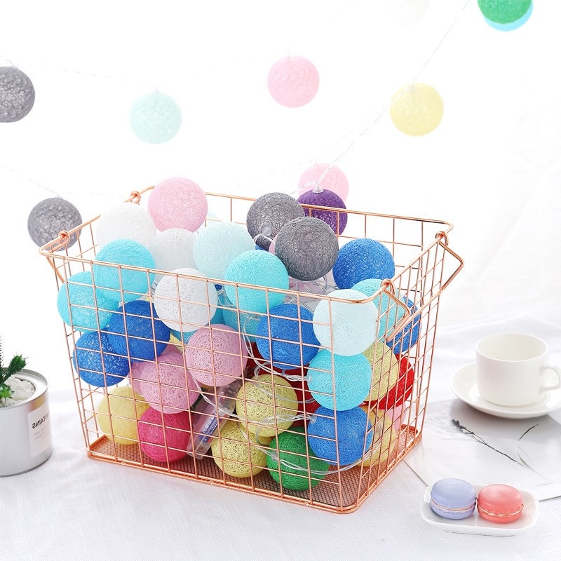 Dây đèn LED 20 bóng hình quả cầu cotton chống nước trang trí trong nhà dài 2.2m