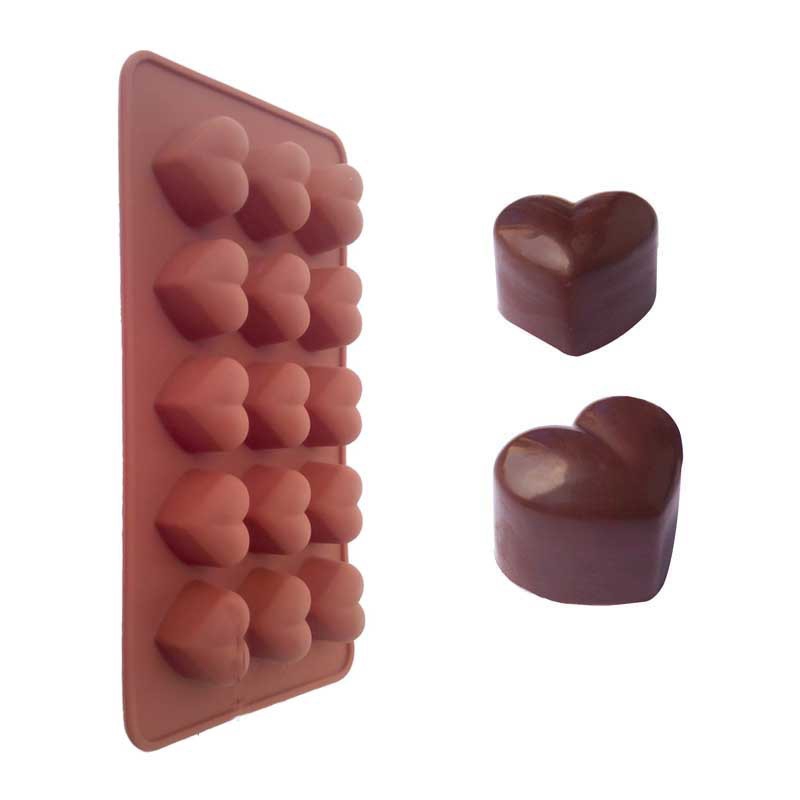 Khuôn HOUSEEKER silicon làm bánh/socola hình trái tim 15 ô DIY