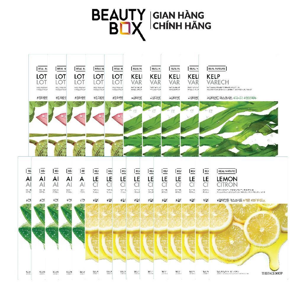 Combo 25 Mặt Nạ Sáng Da THE FACE SHOP Real Nature (chanh,hoa sen,rong biển,nha đam) 20g