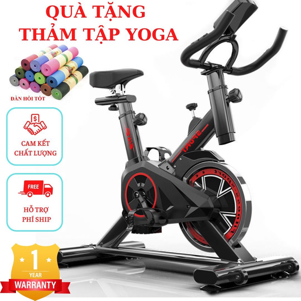 Xe Đạp Tập Thể Dục Tại Nhà SPIN BIKE Cao Cấp - Cảm Biến Nhịp Tim Full Bộ Phụ Kiện Đi Kèm