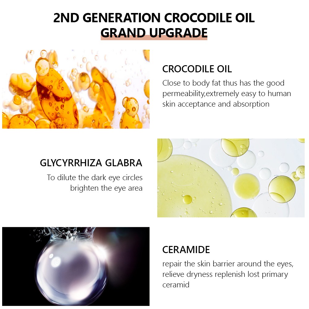 Serum Mắt VIBRANT GLAMOUR Tinh Chất Dầu Cá Sấu Phục Hồi Giảm Nếp Nhăn Bọng Mắt Và Quầng Thâm 30ml | BigBuy360 - bigbuy360.vn