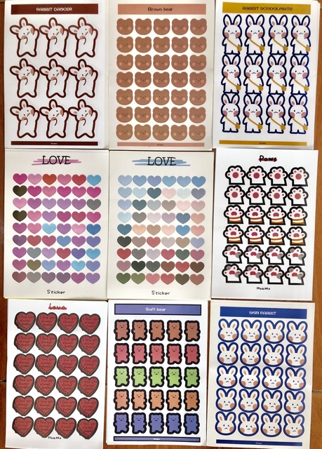 Sticker dán 33 Mẫu cute Zanmoo, Sticker cute trang trí tập,vở, đồ dùng học tập, Vali , bàn học