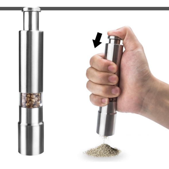 Dụng Cụ Xay Tiêu bằng tay 2 Trong 1 inox xịn - DỤNG CỤ XAY TIÊU INOX 304 CAO CẤP Đồ Xay Tiêu Tốt, Tiện Lợi