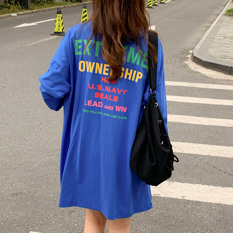 SUXI Áo Thun Nữ Cổ Tròn In Chữ Nhiều Màu