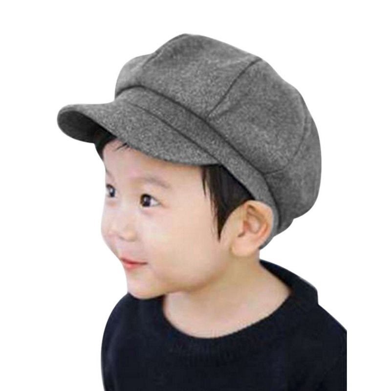 Boys and girls 2-6 years old soft beret children's octagonal beanie hat