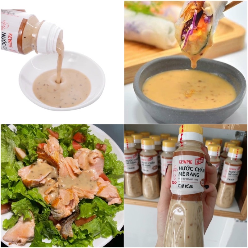 Nước xốt chấm mè rang ăn salad thơm ngon Kewpie nhiều phân loại