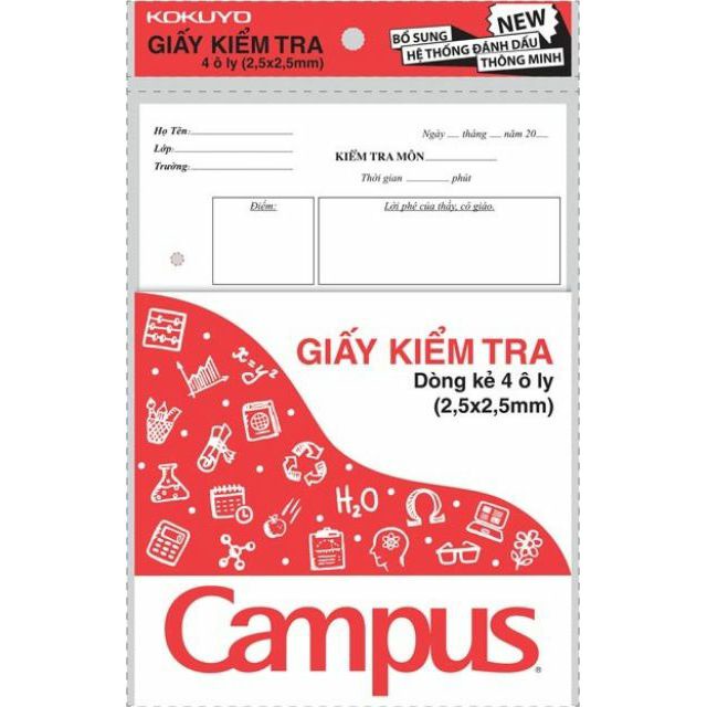 Giấy kiểm tra 4 ôly campus (1 túi /15 tờ đôi)