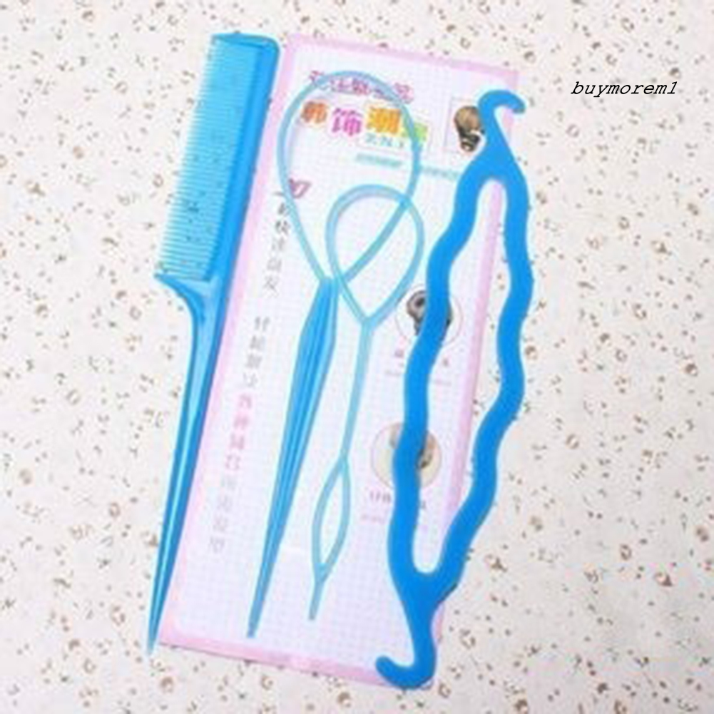 Bộ 4 Dụng Cụ Tạo Kiểu Tóc Búi Hình Bánh Donut DIY Dành Cho Nữ