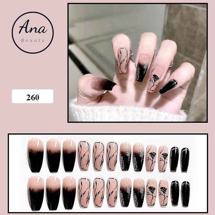 Móng tay giả kèm keo trong suốt đính đá móng giả dài giá rẻ