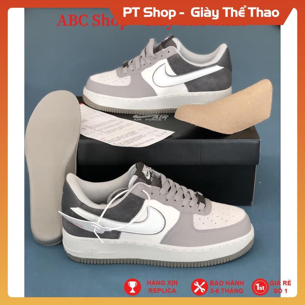 Giày thể thao Sneanker AF1 phối màu Smoke Grey xám hot trend, Giầy Air Force trắng xám đậm