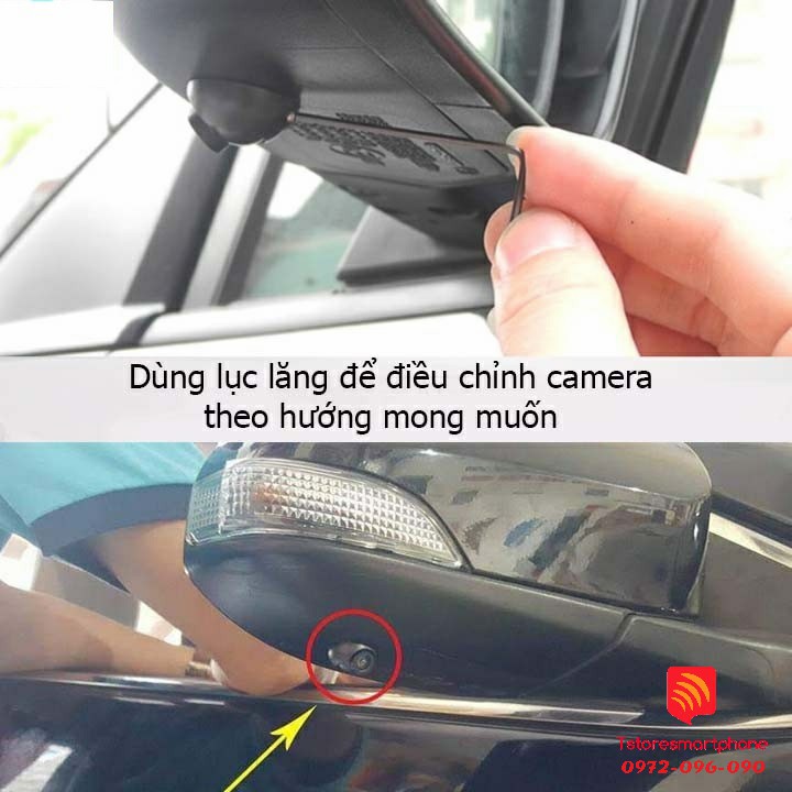 Camera căn lề, cạp lề camera lùi xoay 360 độ cho ô tô xe hơi