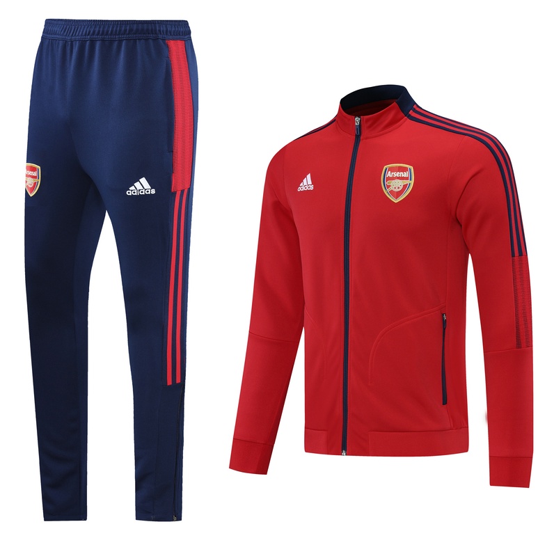 Áo Khoác Bóng Đá Tay Dài Có Khóa Kéo Màu Đỏ Thời Trang 2021/22 Arsenal