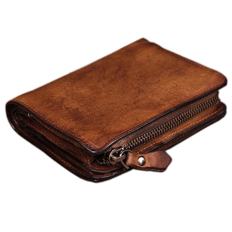 Ví Da Thật Dáng Ngắn Phong Cách Vintage Thời Trang Cho Nam WP-003#04