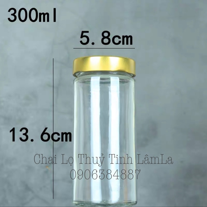 Hàng Mới Về | Hũ Thuỷ Tinh Tròn Suông Cao Nắp Thiếc Dày 300ml 380ml | Thực Phẩm , Gia Vị , Mật Ong