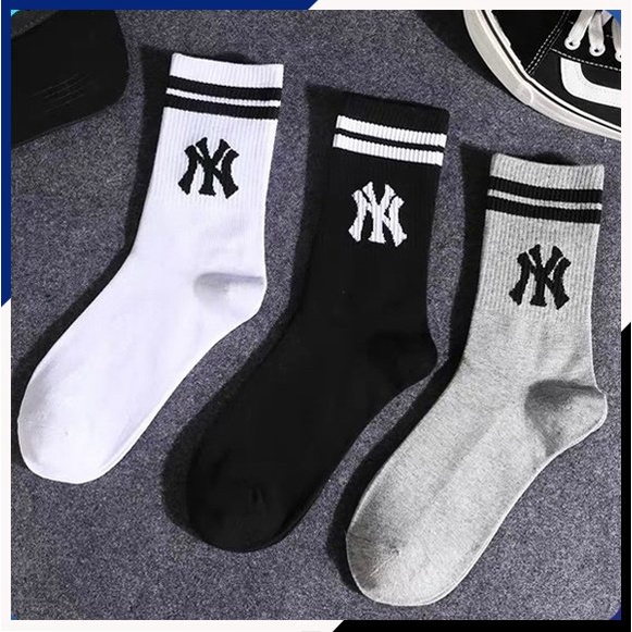 Vớ/Tất Cổ Cao Hàn Quốc NY,LA,BS 2 Màu💖FREESHIP💖Cổ Cao Phối Giày - Newyork Yankee Sọc Ngang,thể thao,nam nữ,MLB, Nike